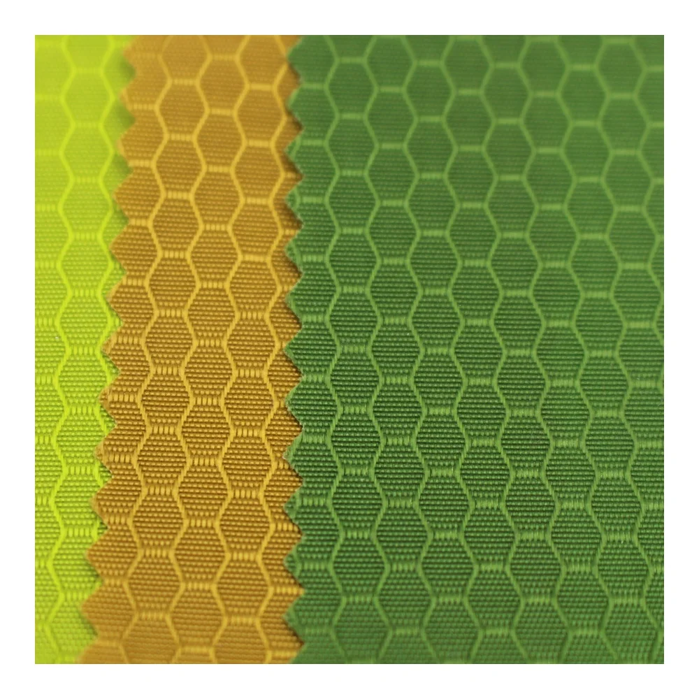 DWR 210D Hexagonal Football Pattern Nylon Ripstop Fabric with PU Coated Waterproof Tent Fabric Upholstery Fabric Woven TL 0.27mm