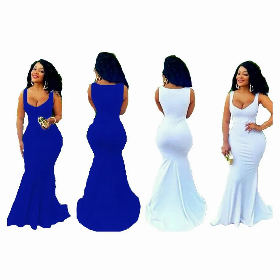 

Foma Dresses SC-168 new 2021 elegant ladies wedding women sexy v neck party evening floor-length party fishtail skirt dress