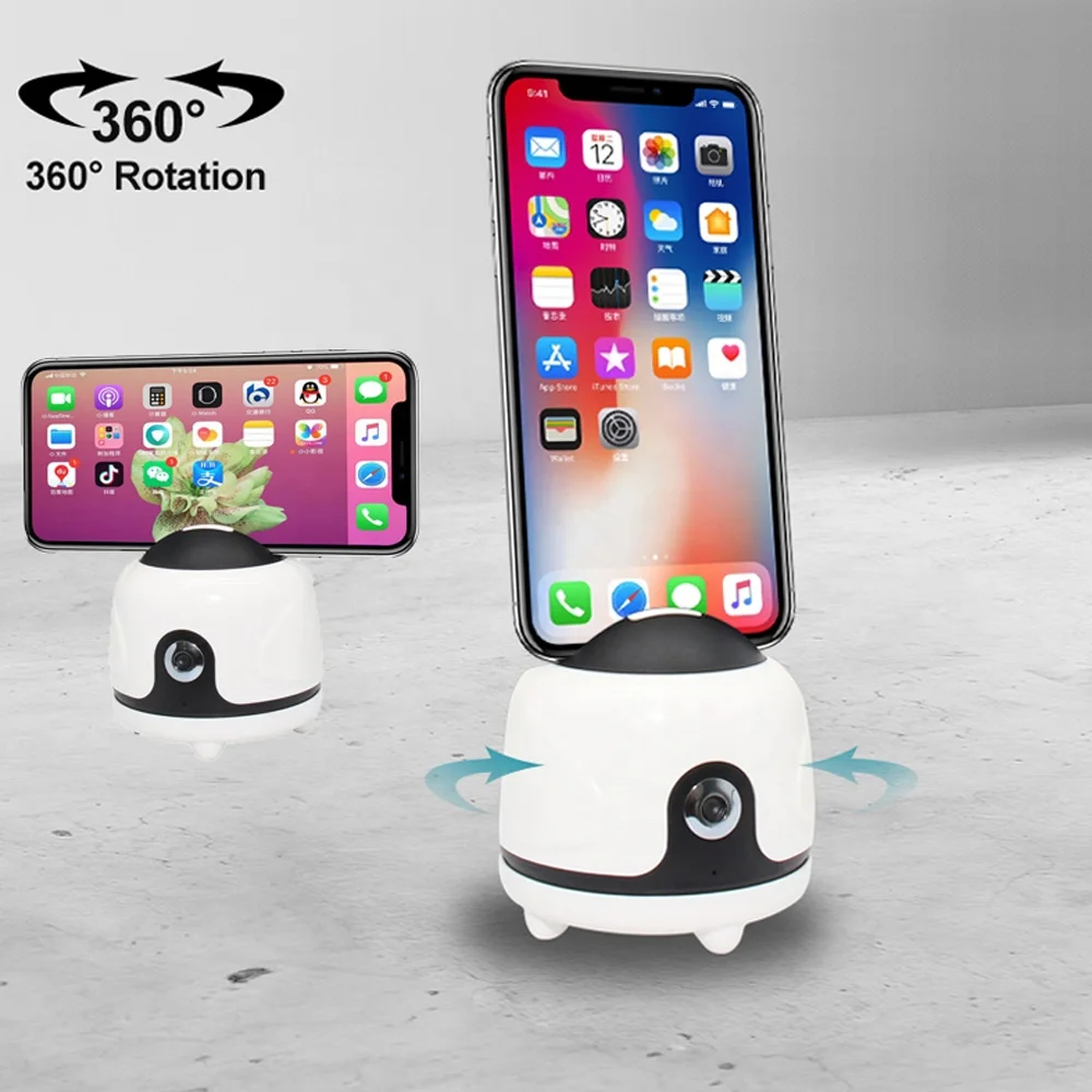 

Hot selling portable smart shooting auto face ai authomatic rotation 360 object tracking mobile phone holder