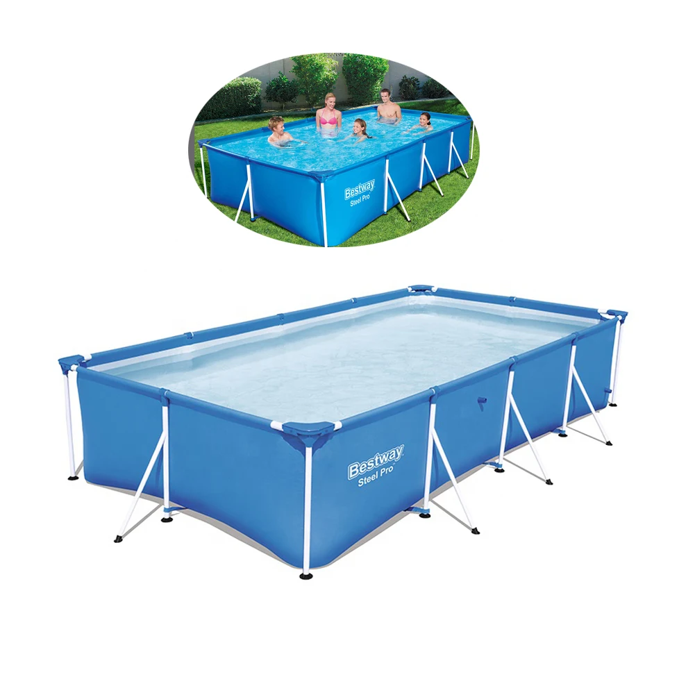 

Bestway 56405 13FT 13'1"x 6'11"x32" Steel Frame outdoor blue Swimming Pool easy set for home backyard