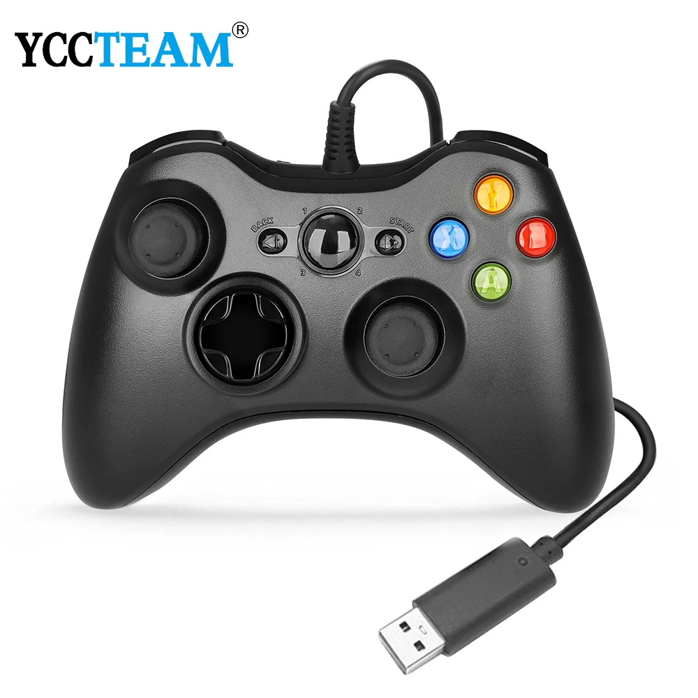 

Gamepad for Microsoft Xbox 360 Controller Wired Joystick Joy Pad USB Game Pad, White and black