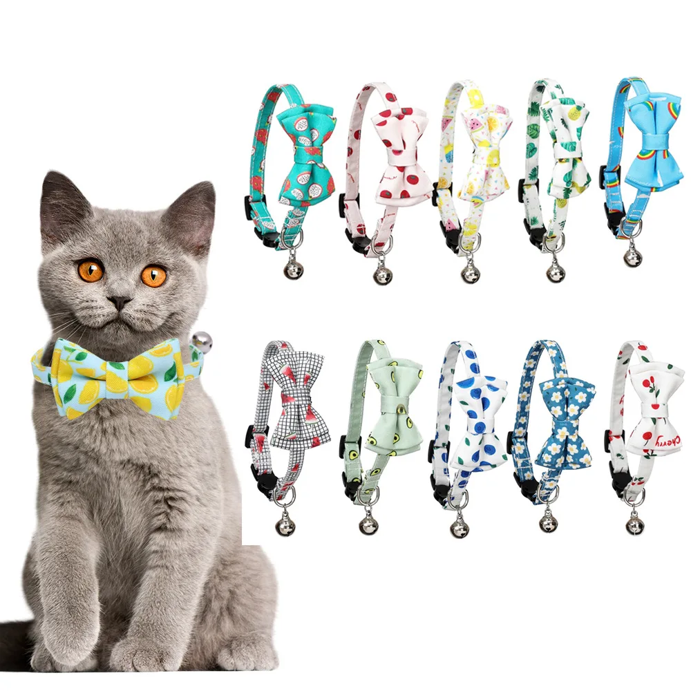 

Fruits Pet Bandana with Pet Collar Dog Cat Bandana Collars with Bow Tie