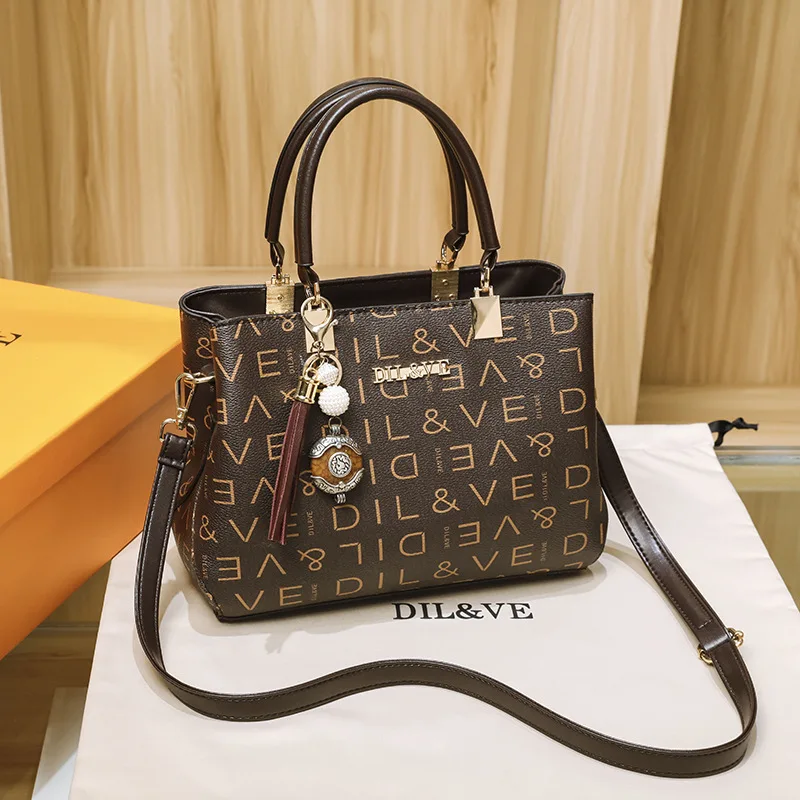 

Letter Flower Printing Casual Tote Women Bags Luxury Custom Branded Fashion Trends Ladies Bags Ladies Handbag, Black