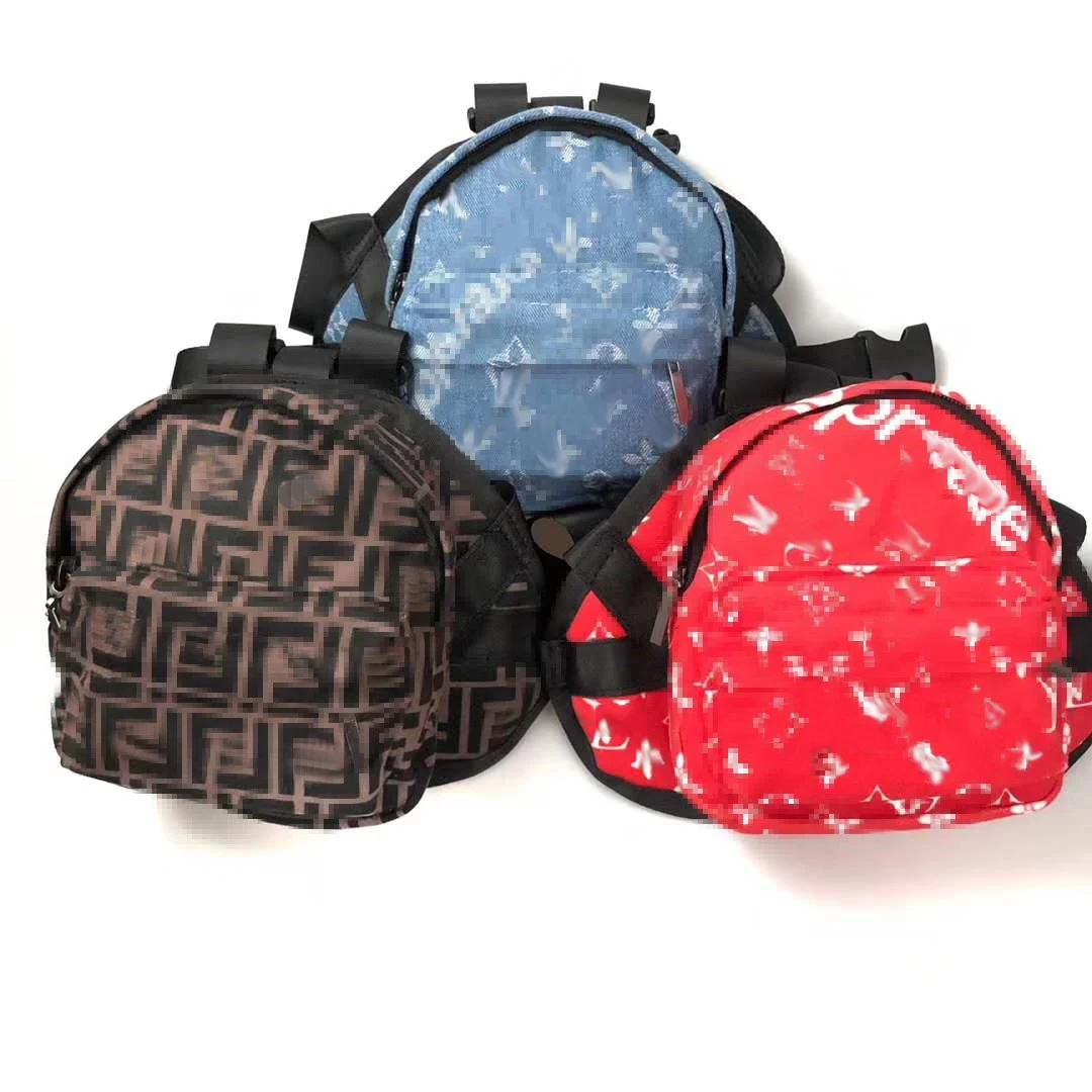 

Hot sale luxury fashion brand logo printed adjustable dog backpack bags