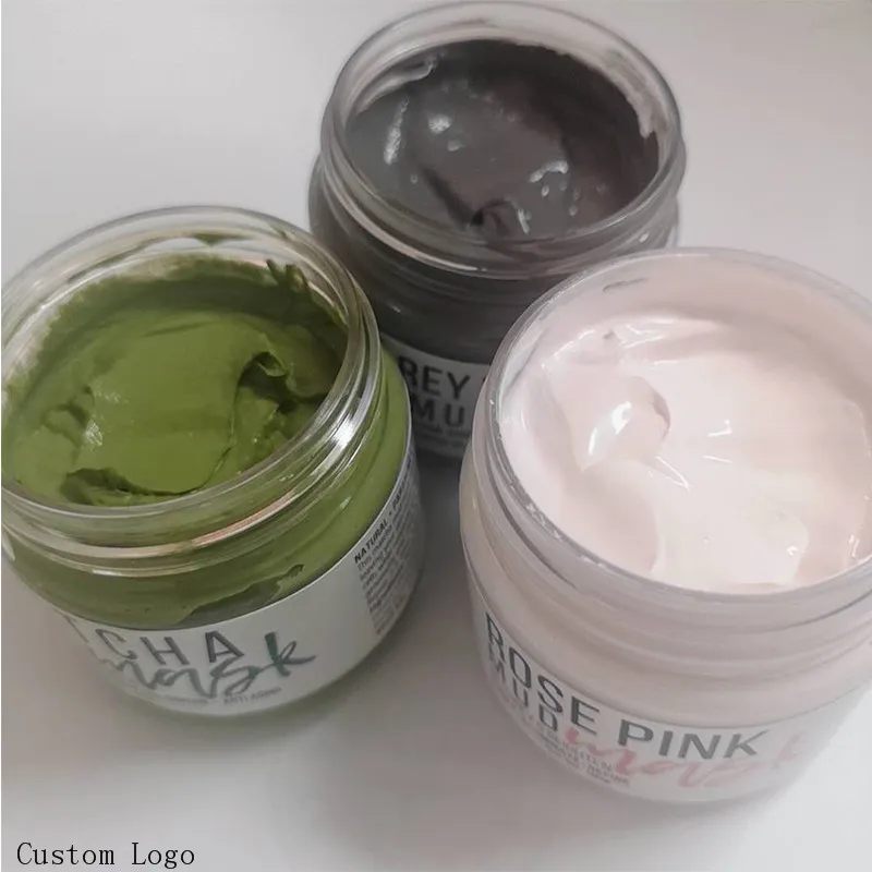 

Private label Moisturizing Facial Green Gray pink Powder Clay Mud Mask skin care matcha facial mask for Anti Wrinkle cleansing