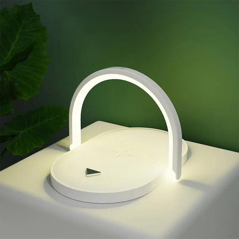 

Wireless Charger Small Ambient Light 15w Charger With Mobile Phone Holder Three-in-one Wireless Charger Night Lampsmart phone, Custom color
