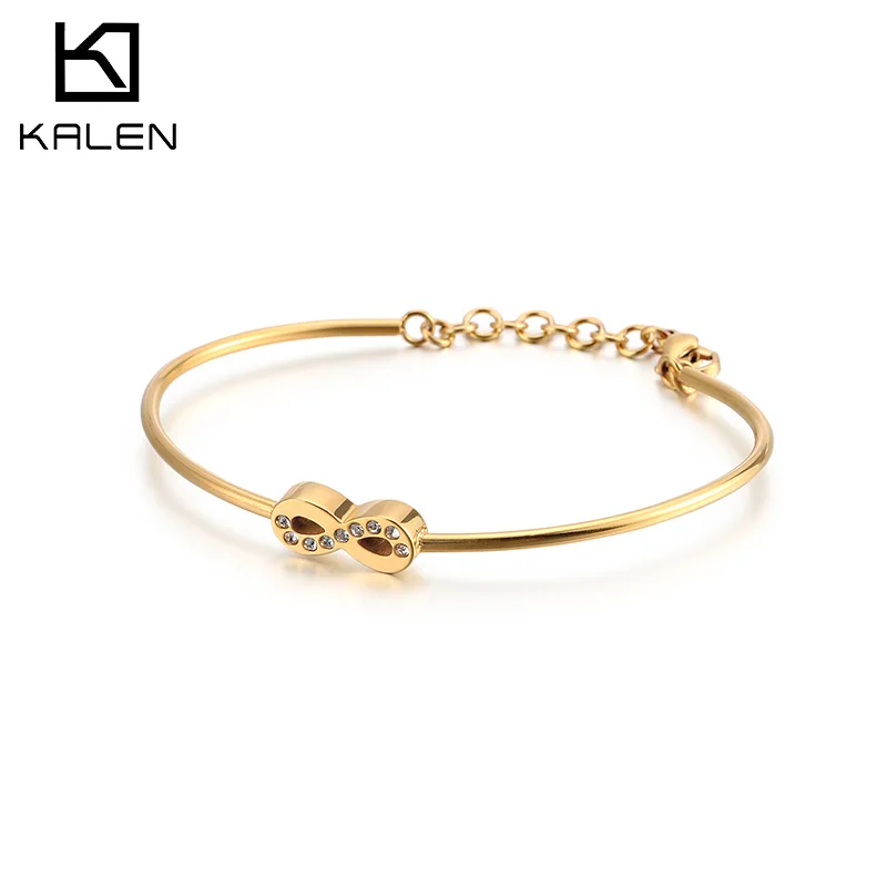 

Korean style personalized jewelry national style fashionable 8-word diamond inlaid women's Bracelet, Silver/gold/rose gold