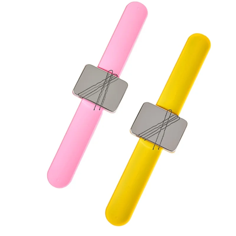 

Salon square magnetic Metal Surface Strong hair clips wrist band bracelet
