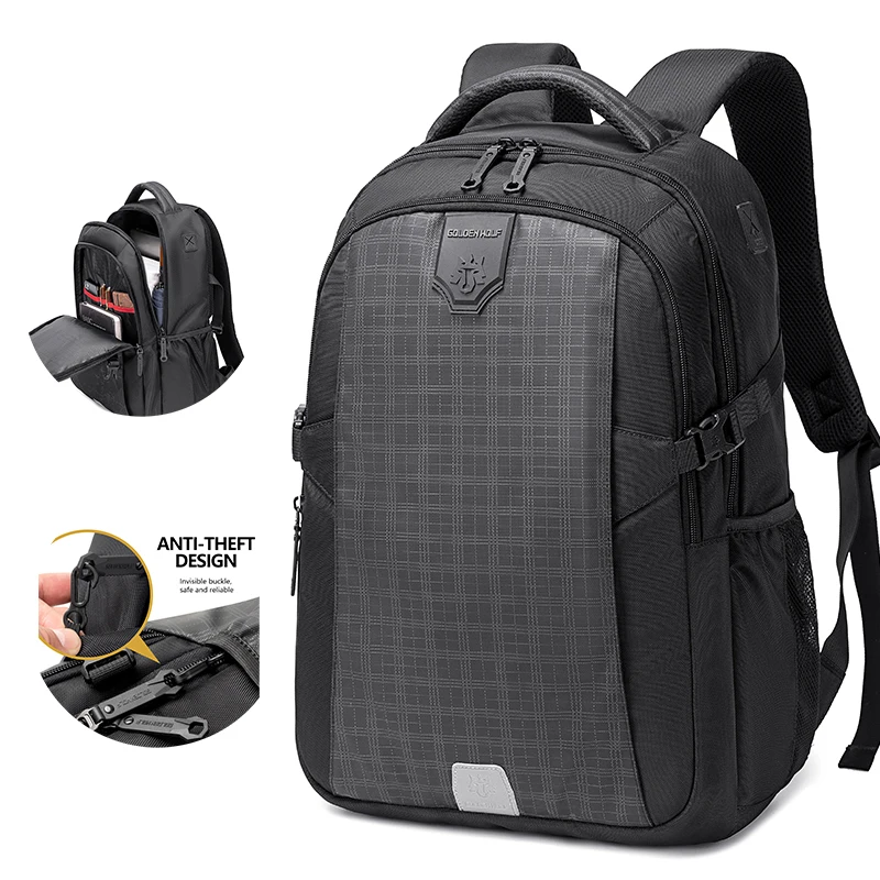 

Smell Proof Back Packs Sac A Dos Homme Designer Bags Checkered Backpack, Black/red/grey