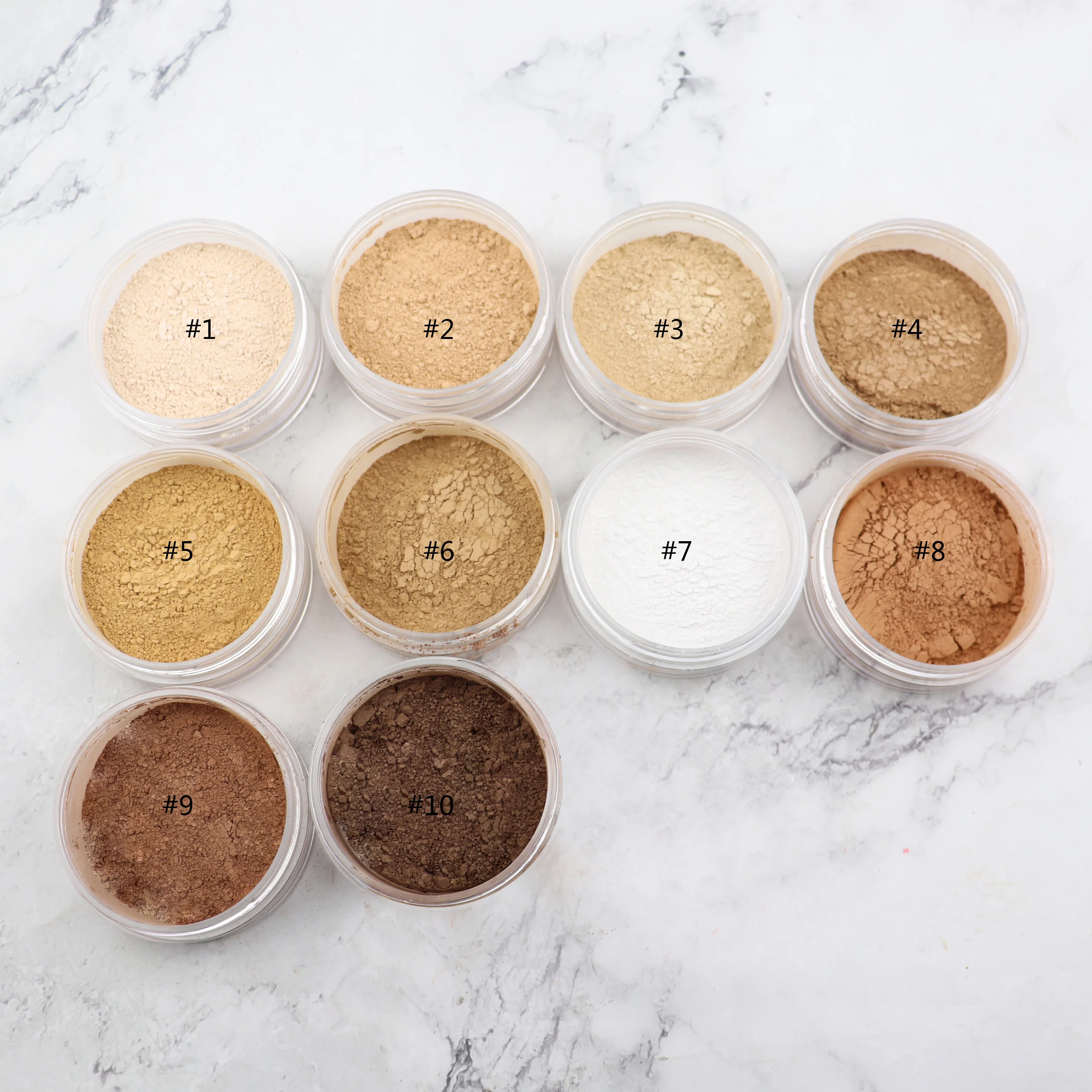 

Private Label Face Makeup Translucent Loose Powder Custom Logo 7 Colors Matte Foundation Oil control setting Loose Powder, 10 colors