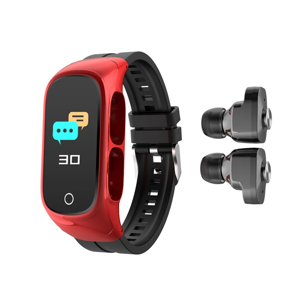 

NEW N8 Smartwatch 2 in 1 Waterproof Smart Watch with BT Earbuds Earphone Sports Wristband Bracelet N8 Smart Watch