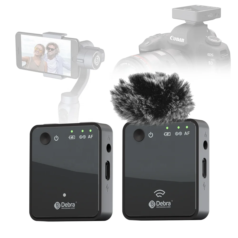 

Debra Audio GO-PRO 2.4G Mini Wireless Lavalier Microphone 100m range for DSLR camera Smartphone PC laptop recording livestream