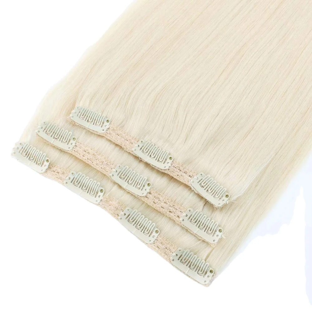 

Virgin hair clip ins extensions clips in human hair lace net hair extention