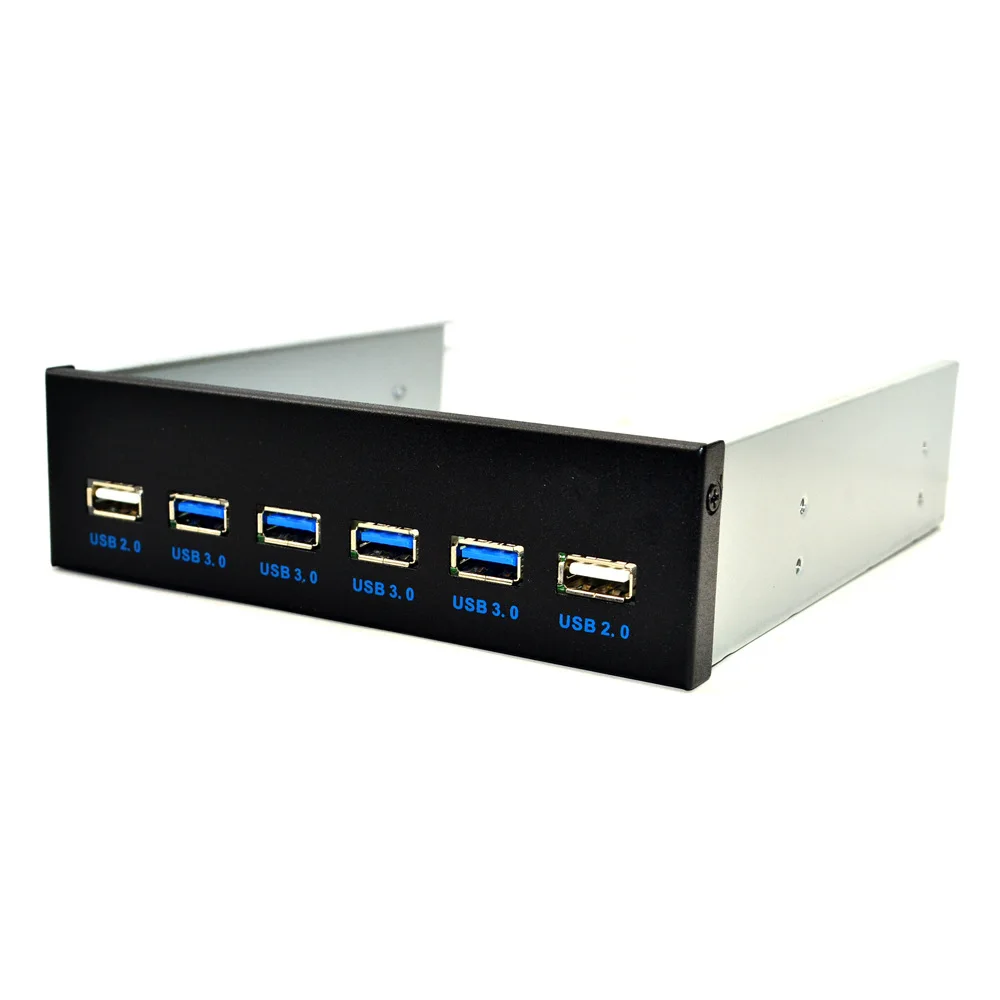 

6 Ports USB 3.0 + USB2.0 5.25 Inch Floppy Bay Front Panel With Power Adapter USB 3.0 Hub Spilitter 4Ports ubs3.0+2Ports USB2.0