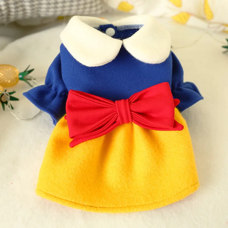 

Hot selling doll collar cute comfortable pet dress warm dog cat dress