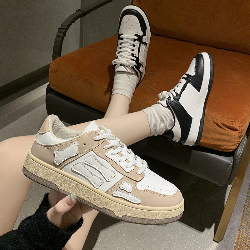 

2022 Spring Summer Platform Lace-up White Shoes High Quality Breathable Sneakers Cow Leather Casual Shoes Woman, Optional