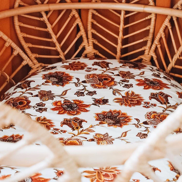 

custom made floral design large size bassinet sheets for baby