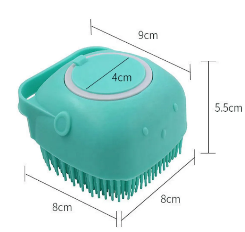 

D-210923-6 silicone  pink/yellow/green color Pet bath comb moq 10pc for People and pet cleaning massage brush