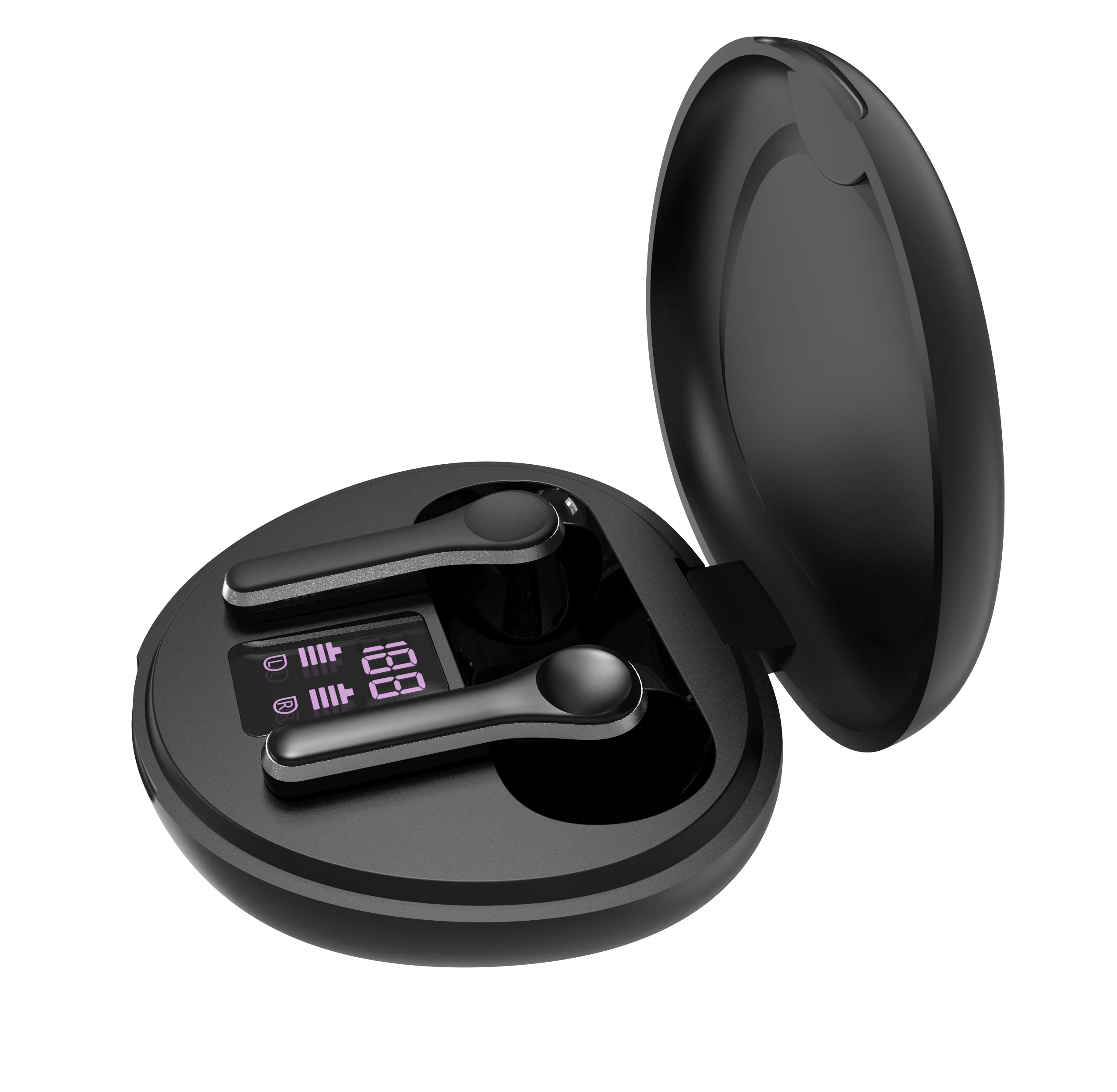 

TWS-07 Wireless Sport Headset 8D Stereo BT5.0 Waterproof Headphone Led Digital Display Touch Control Earphone, White black