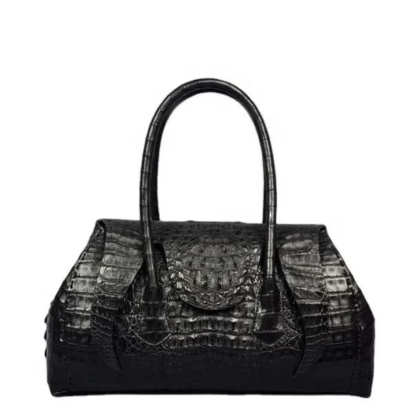 

Black bags crocodile tote women exotic skin shoulder bags genuine leather lady handbag fashion brand purse luxury