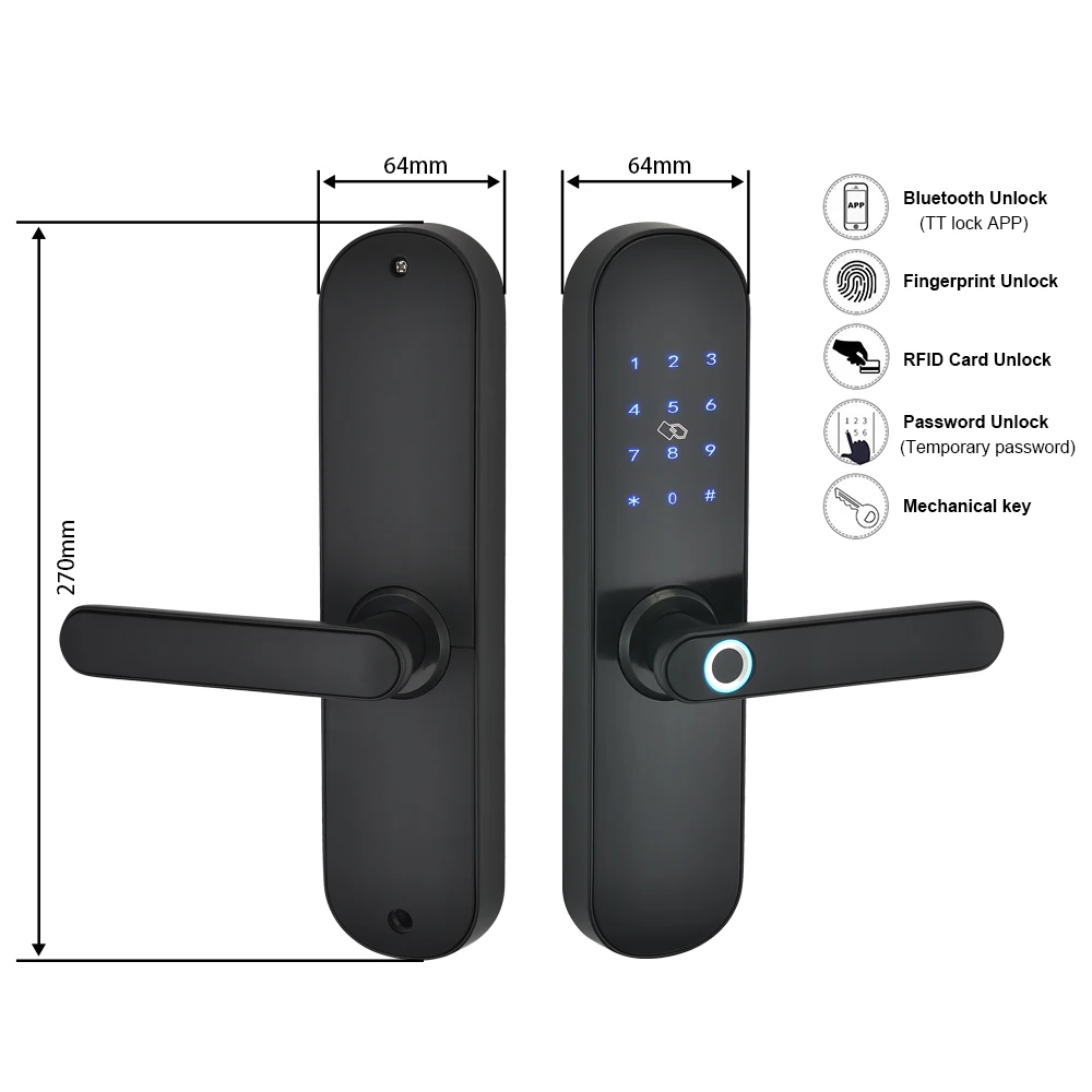 
Yoheen Bluetooth App WiFi Smart Card Digital Code Fingerprint Door Lock for Hotel Apartment Airbnb 