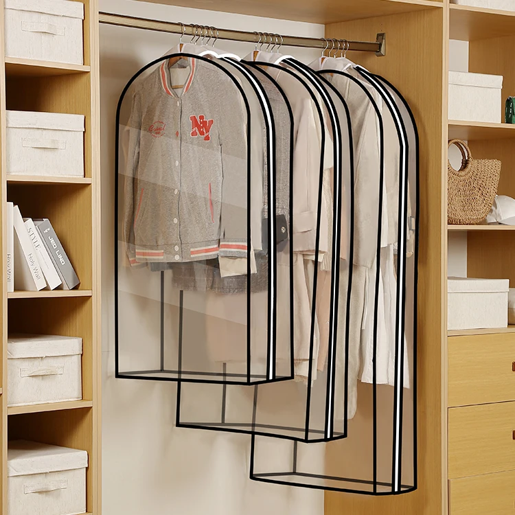 

Garment Bags For Hanging Clothes Large Capacity Garment Rack Cover Clear Suit Bags For Closet Storage