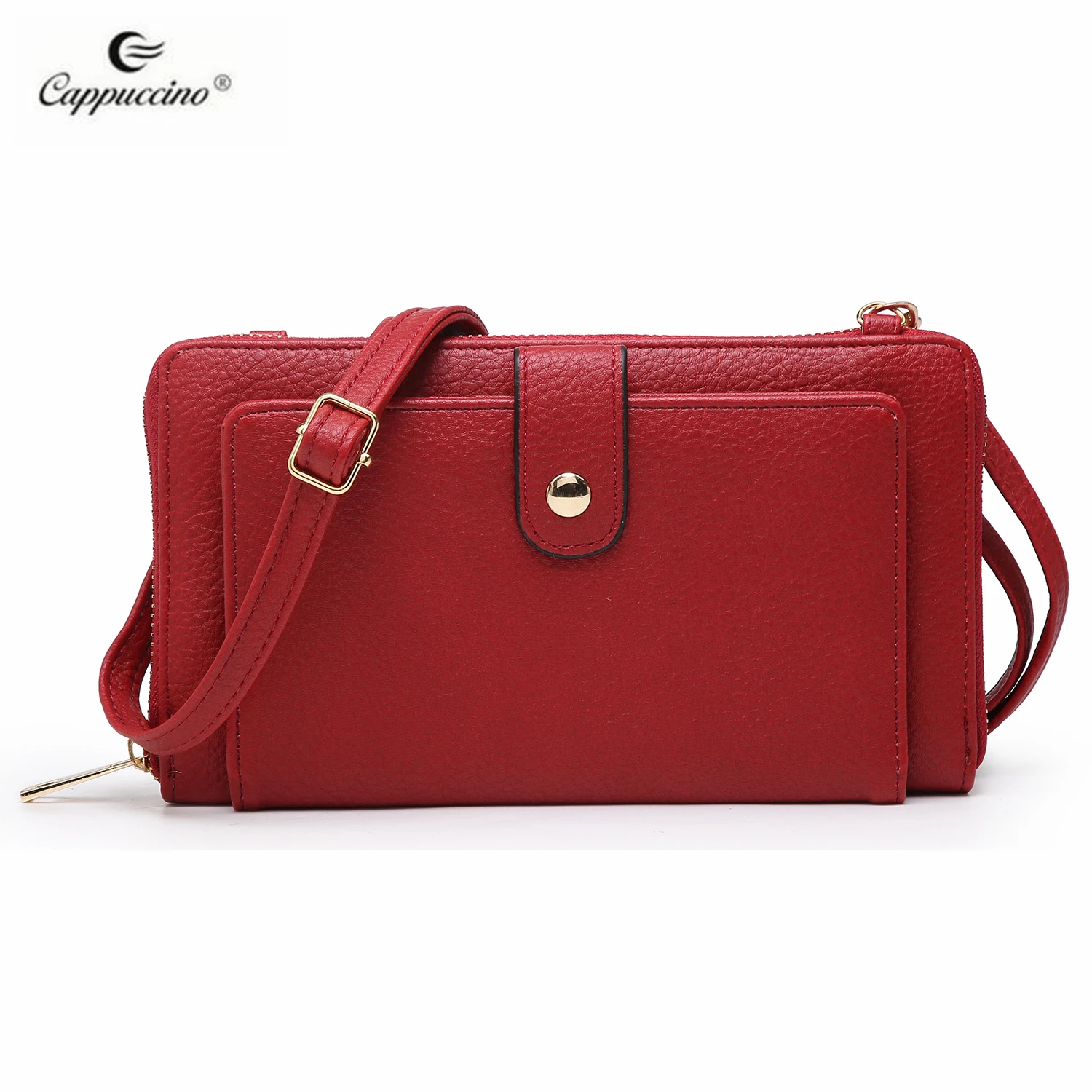 

Hot selling women products luxury high quality mini sling Faux leather zipper women wallet for iphone case, Rich colors