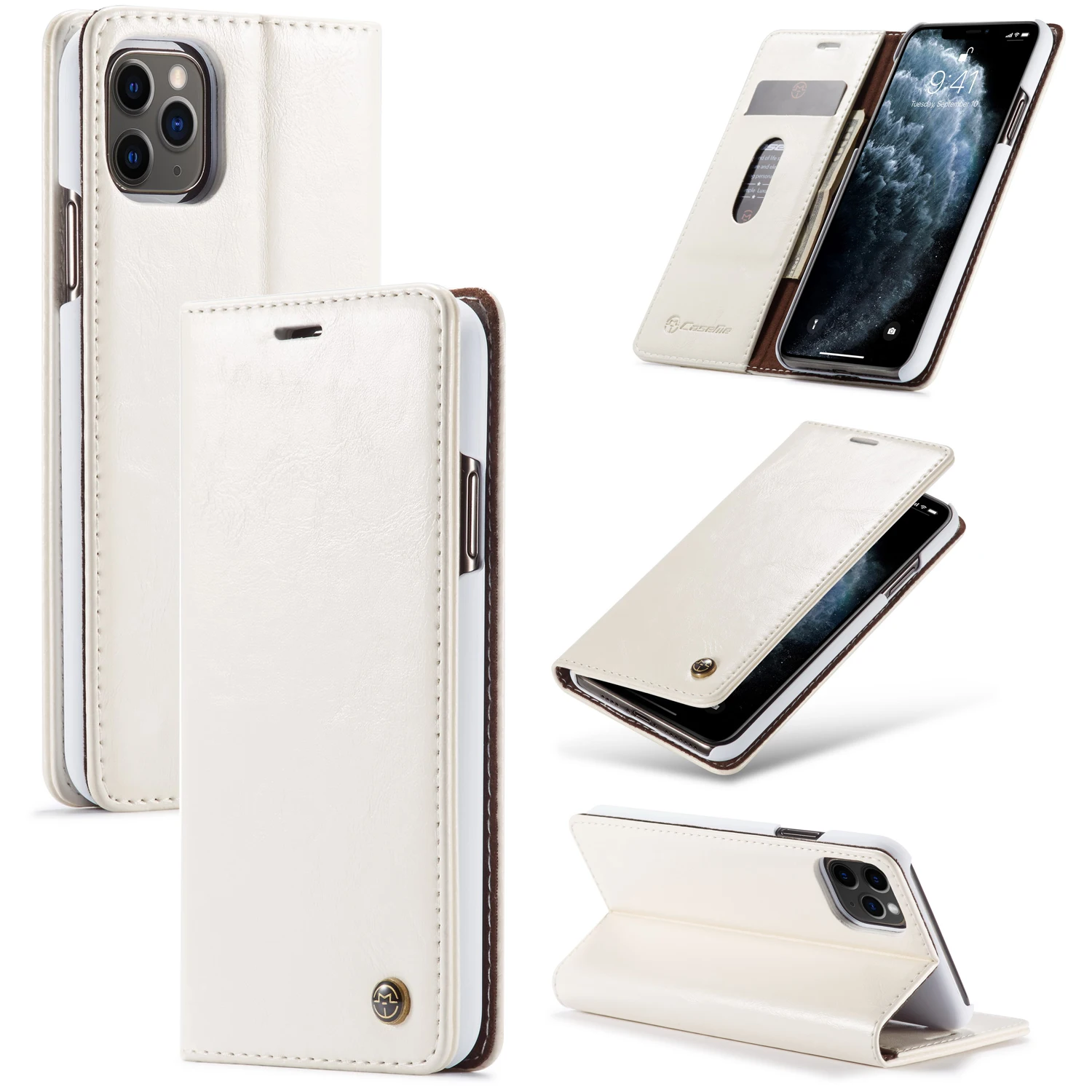 

CaseMe Real Leather Phone Case With Card Slot Wallet Leather Card Holder Case For Iphone 6 7 8 X XR XS Max 11 Pro Max, Multi