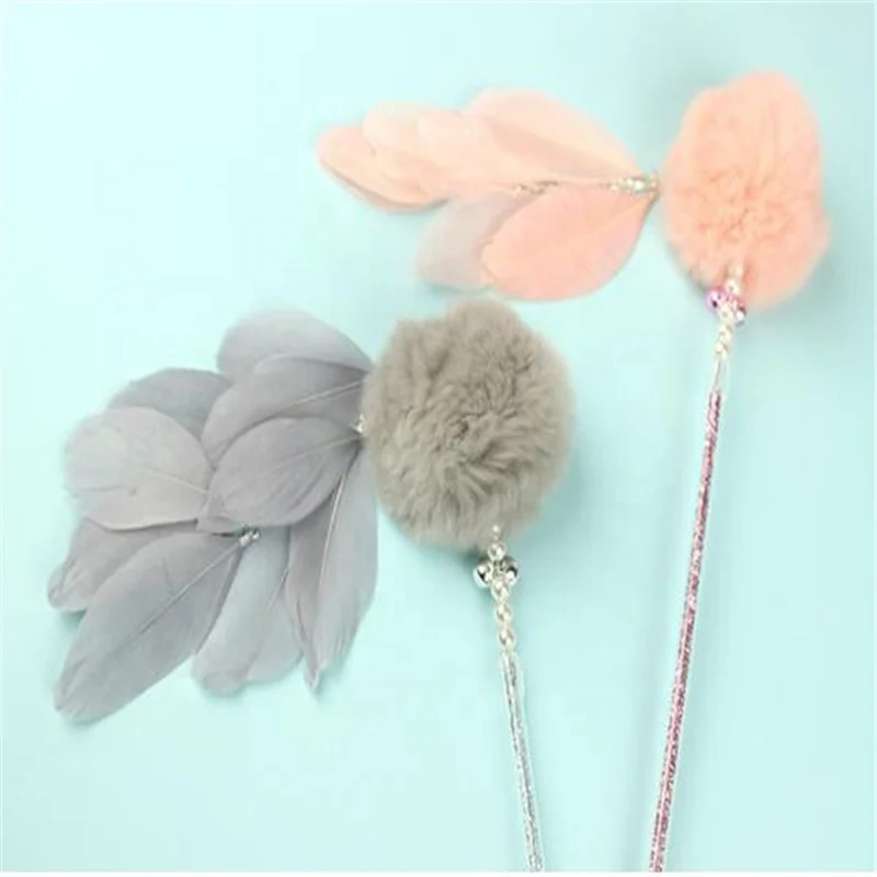 

Plastic Feather Squeak Intellectual Pet Toys, Pink/gray