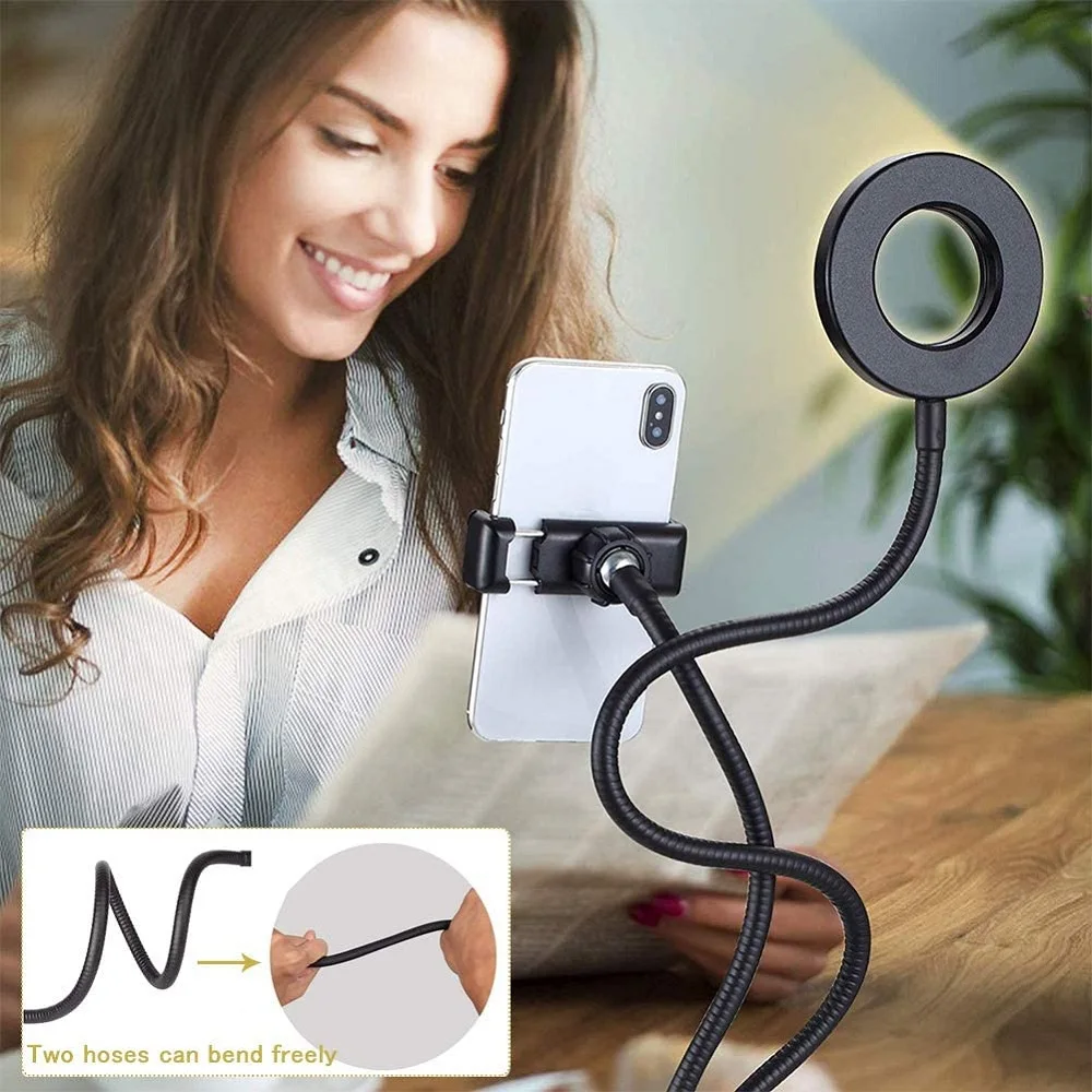 Selfie Light With Cell Phone Holder Clip Led Ring Light With Flexible ...