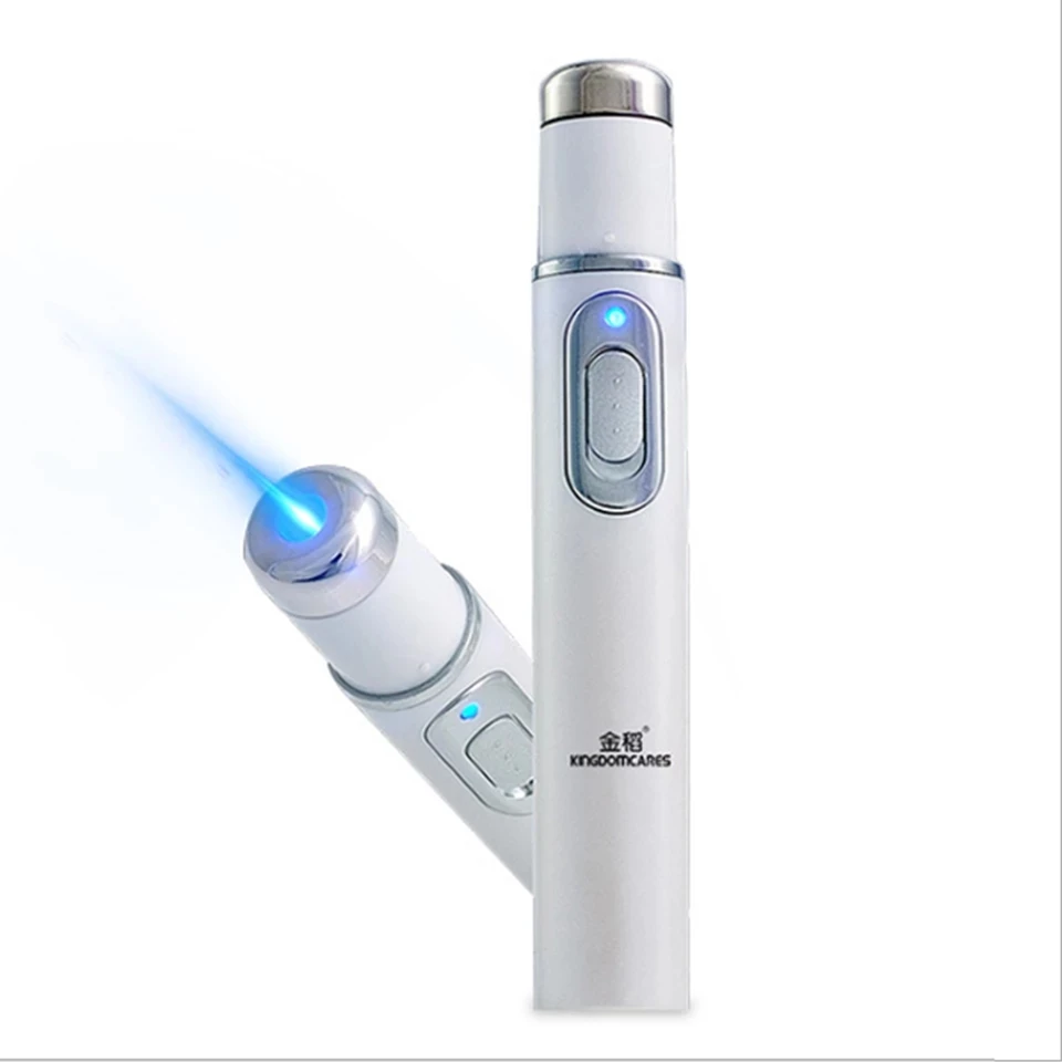 

Clear!!! MQ Acne Laser Pen Portable Wrinkle Removal Machine Durable Soft Scar Remover Device Blue Light Therapy Pen, White