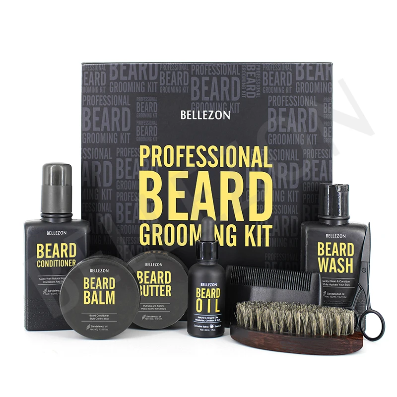 

OEM ODM Custom Logo Growth Beard Moisturizing Oil Balm Growth Oil Beard Grooming Set