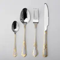 

Gold Flatware High Quality Mirror Polish Stainless Steel Cutlery Set