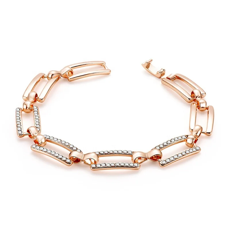 

PUSHI womens personalised simple design bracelet high quality rose gold alloy bracelet princess jewelry bracelet