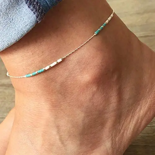 

2021 Summer Ankle Bracelet Tribal Seed Beaded Anklet Colour Boho Anklets for Women