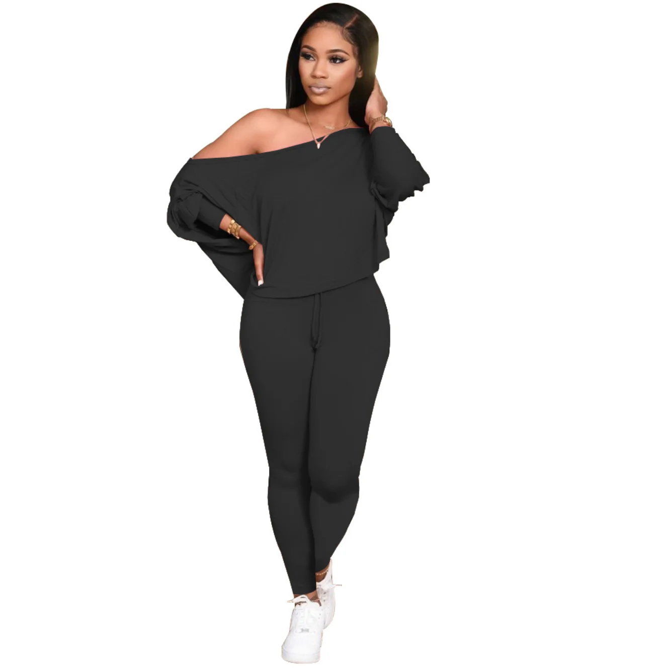 

2021 Fashion Apparel Fitness Set Two Piece Women Set Clothing Casual Suit for Women Sweatsuit Pencil Pants High Waist 2 Sets, Pink,orange,black,dark green,grey