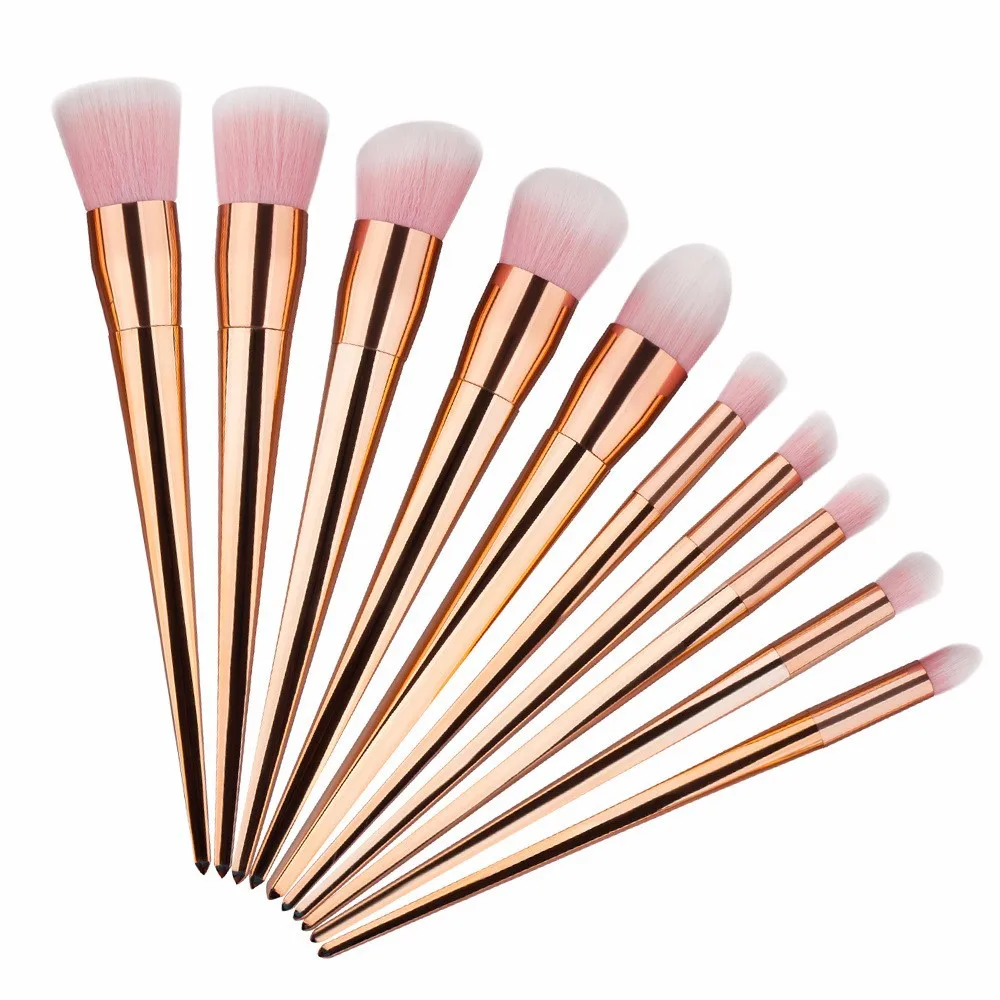 Wholesale Plastic Handle Private Label Cosmetic Makeup Brush Set