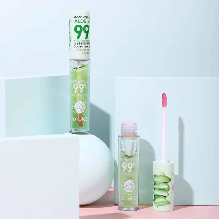 

Hot Selling 99% Sunscreen Moisturizing Available Long-lasting Aloe Vera Lip Gloss, Pink