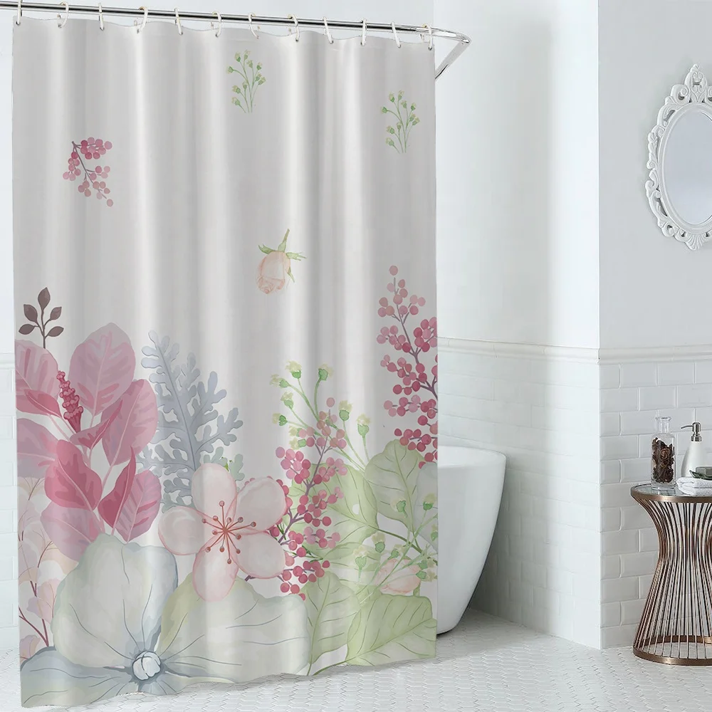 

i@home 72x72 Inch flower design polyester fabric 3d shower curtains bathroom, Picture