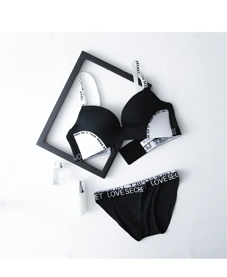 

Women's Lingerie Push Up Bra Deep U Letter Straps Intimates Sexy Bralette Wireless Underwear Seamless Women Bra sets