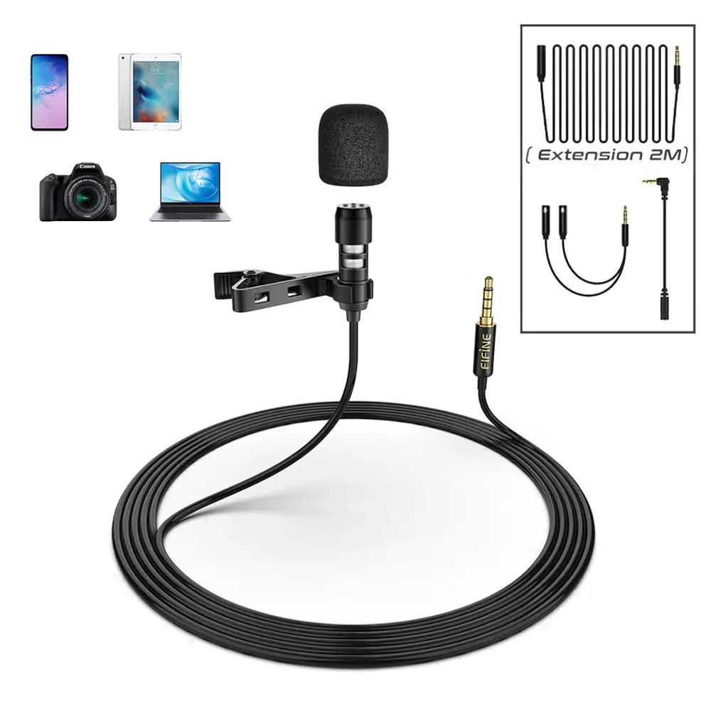 Fifine C2 Cordless Lavalier Mic Wireless Lapel Microphone For Mobile Phone Teaching Speaking