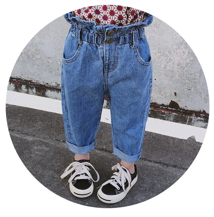 wholesale girls' casual denim jeans pants baby pants trousers for kids