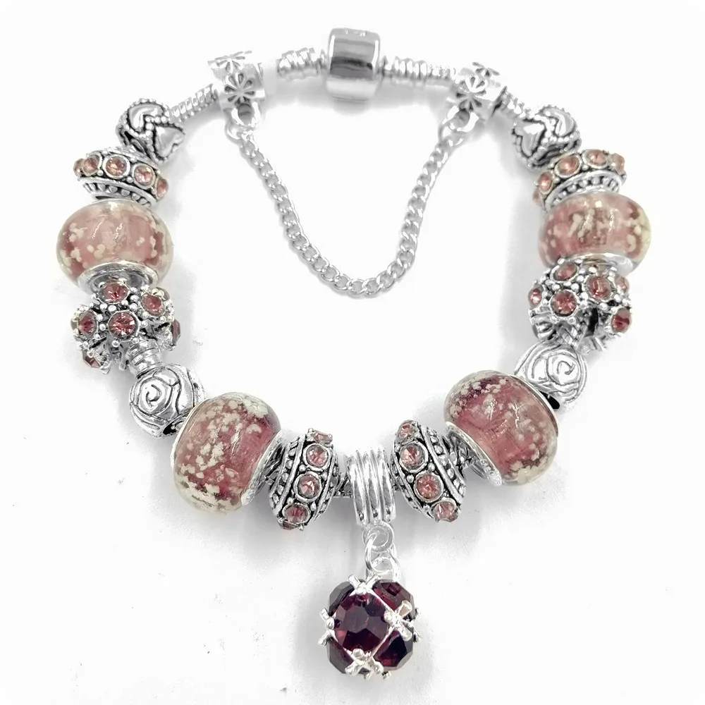 

DIY Luminous Crystal Bracelet Dangle Various Designer Bangles Coloured Glaze Jewelry Best Selling Bead Charm Bracelet & Bangles, As pics show