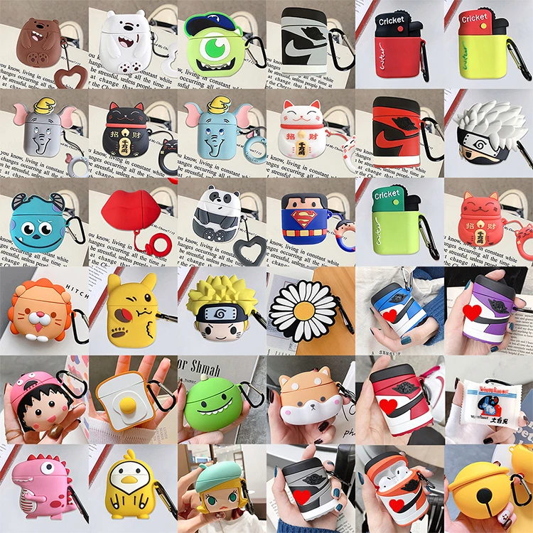 

3d headphone case for airpods 3 case silicone anime cartoon earpods cover for apple airpods pro case keychain, Pictures