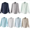 Japan Style Different Colors Linen Basic Long Sleeves Shirts Casual Slim Fit Shirts for Men