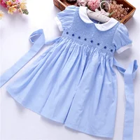 

girls smocked dresses bishop handmade embroidery summer boutiques kids clothing wholesale children clothes 675