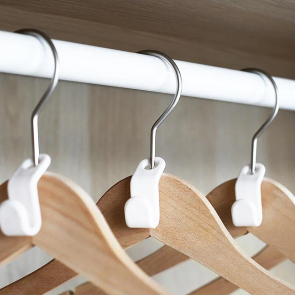 

Cascading Connection Hooks Clothes Hanger Connector Hooks Cascading Clothes Hangers for Heavy Duty Space Saving, White