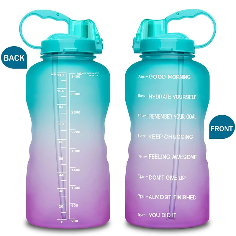

Tritan 64oz/2L BPA Free Water Jug Motivational Plastic Gallon Water Bottle With Time Marker Straw for Fitness Gym Sports, Based pantone color number