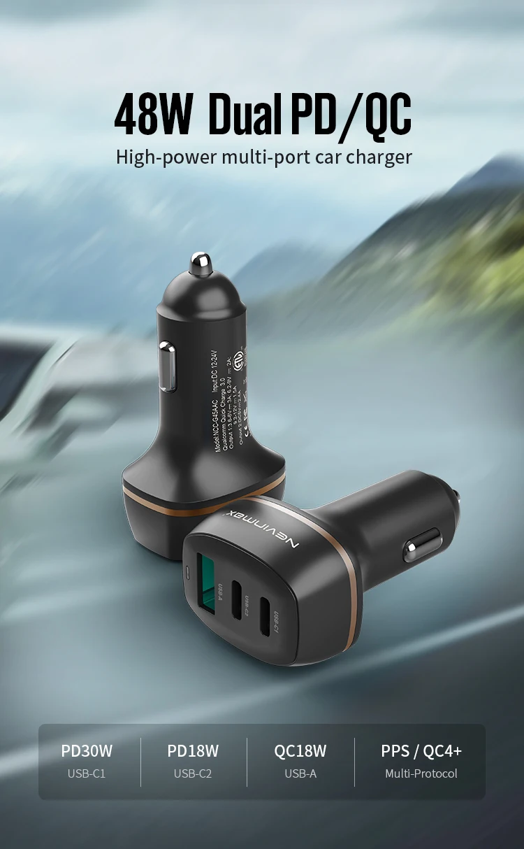 ハイエンドusb C車の充電器 2 ポート 48 ワットpd3 0 Qc4 0 高速充電pps車の充電器 Buy Usb C車の充電器 48w 車の 充電器の急速充電 デュアルpd Qc車のアダプター Product On Alibaba Com