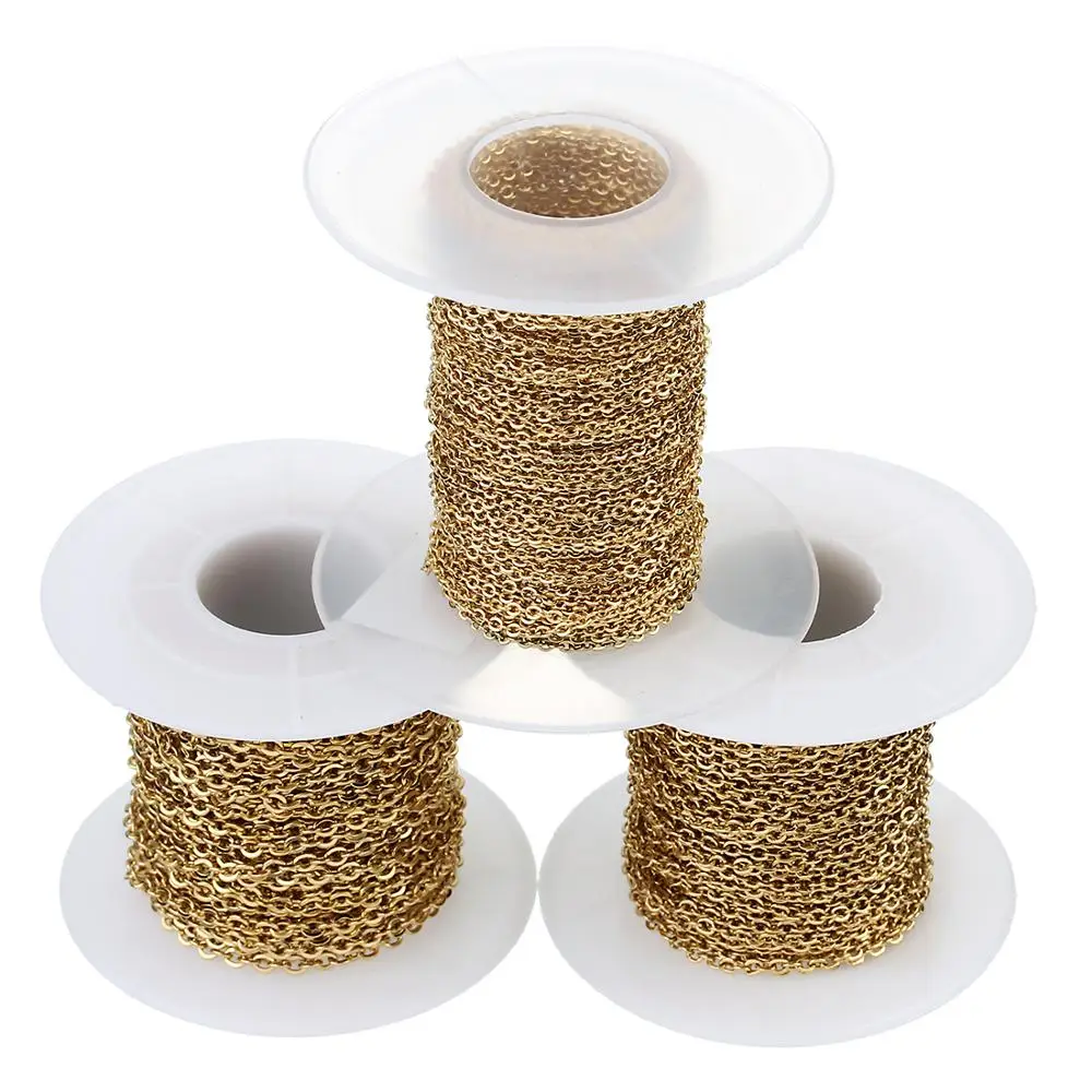 

10Yards High Quality Stainless Steel Gold color Chain For Jewelry Making